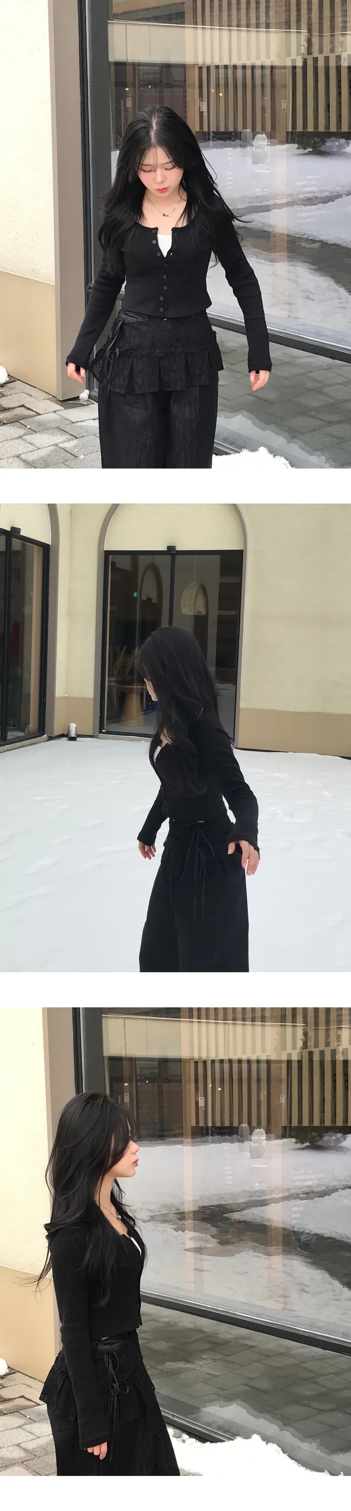 u넥 골지 크롭 간절기 가디건 4color 상세 이미지 13