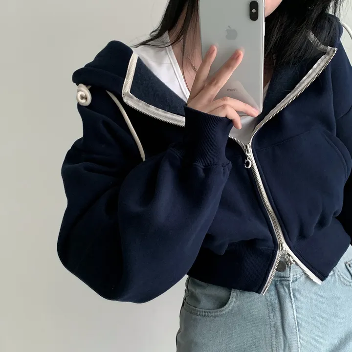 [완전인기✨/백염컬러 당일출고!] 자체제작 크치Made 꿈에 나온 핏, 투웨이 양기모 크롭 후드집업 ver 아우터 자켓 - zipup 상세 이미지 142