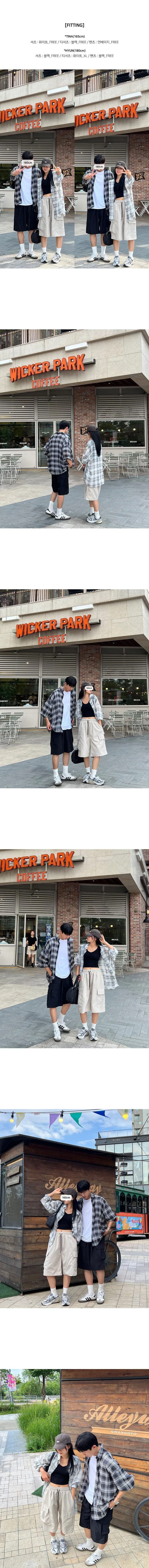 에이스 시스루 체크 오버핏 퍼프 셔츠 상세 이미지 6