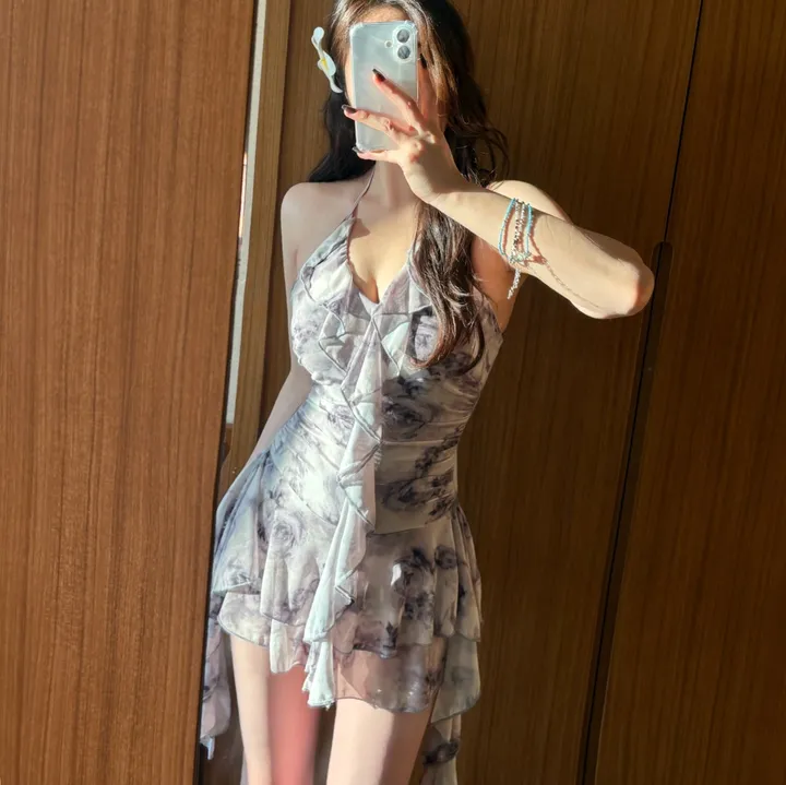 *당일출고* (M-XL) 그레이쉬 유넥 프릴 원피스수영복 모노키니 상세 이미지 10
