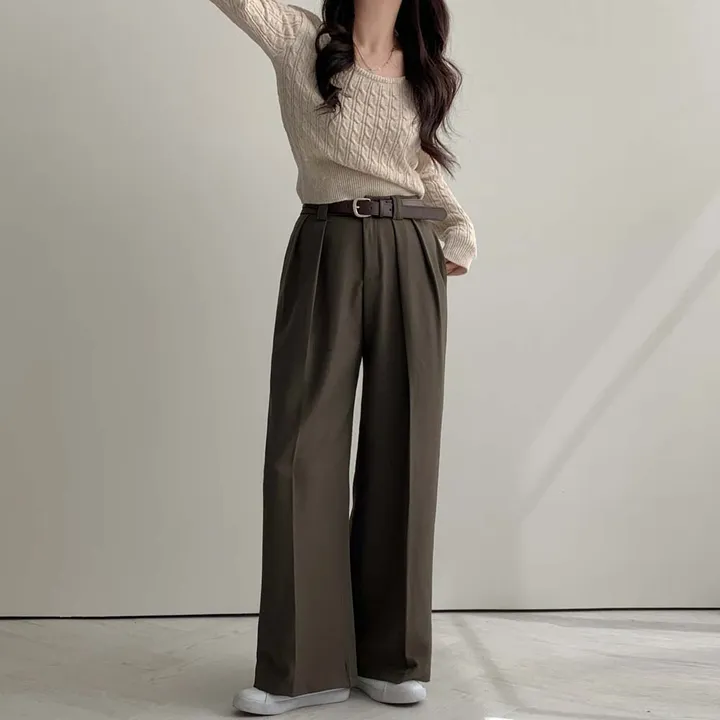 [영상인증✨/벨트set]보정이 필요없는, 차르르 일자 와이드핏의 정석 슬랙스 벨트set팬츠 - 5color 상세 이미지 9