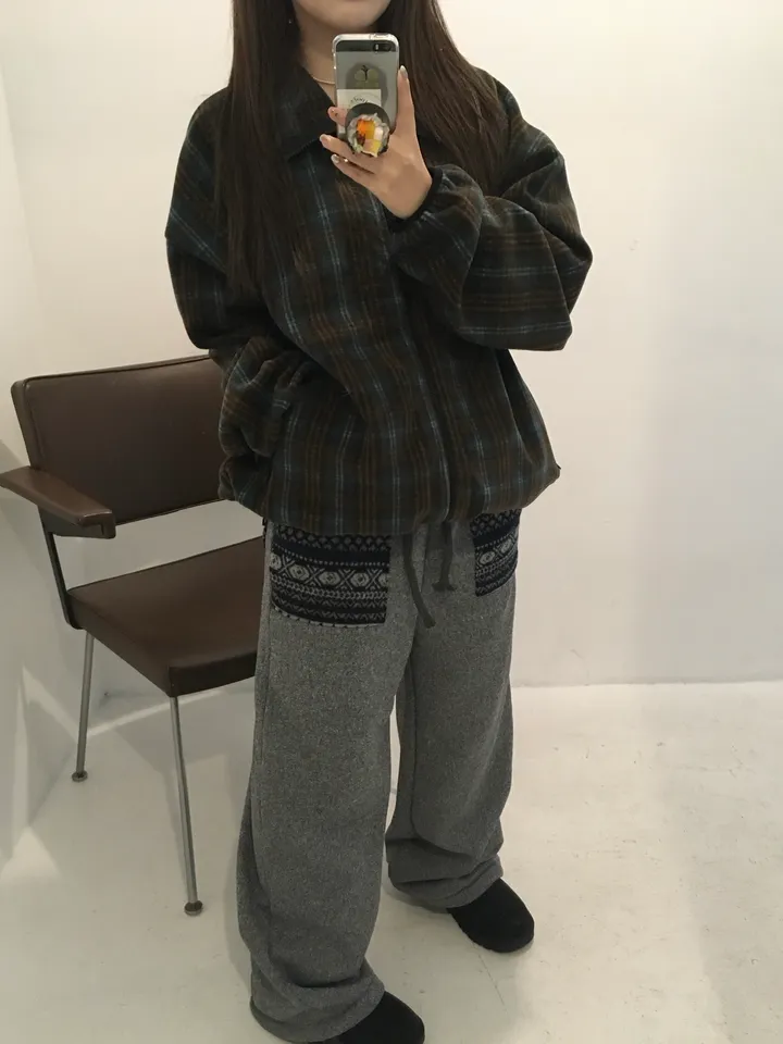 (2 color) 도쿄 체크 후리스집업 상세 이미지 3
