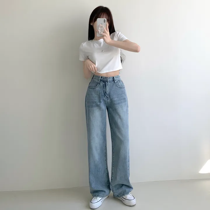 ["인생"데님🖤/기장선택/~XL] 올데이 하이웨스트 캣브러쉬 워싱 데님 와이드 팬츠 바지 키작녀 키큰녀 빅사이즈 청바지 상세 이미지 31