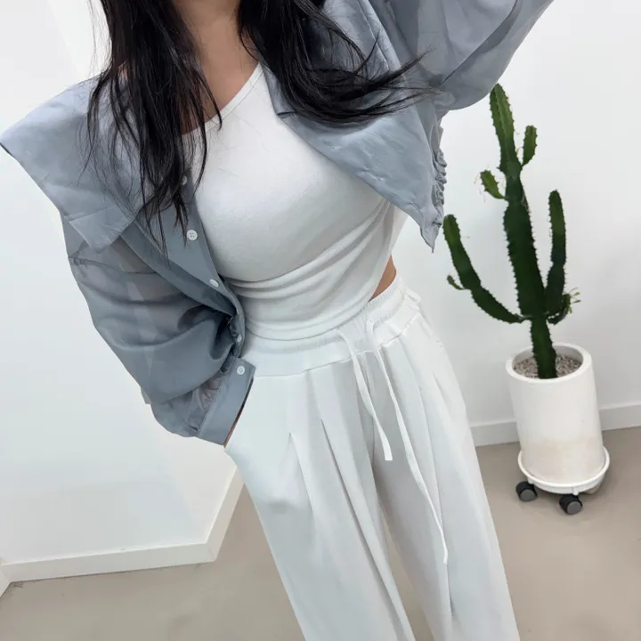 로저 원오프 핀턱 팬츠 세트 상세 이미지 28