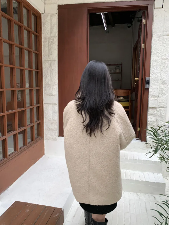 [안감누빔]테이퍼 부클 하프코트*베이지 당일발송 상세 이미지 14