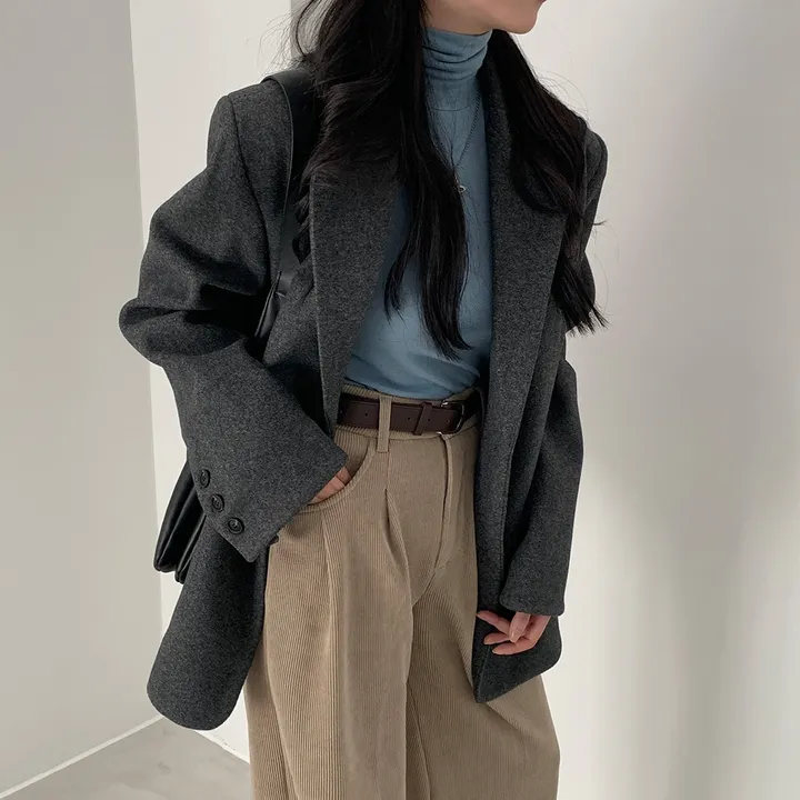 [wool100%/브랜드공정]  윈터 싱글 투버튼 카라 리얼 울 자켓 블레이저 - jk 상세 이미지 43
