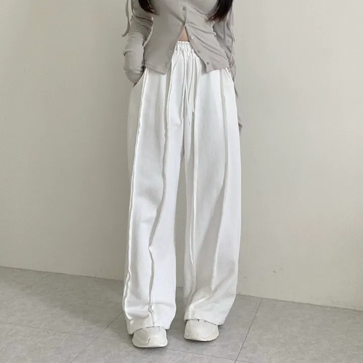[꾸안꾸필수/넉넉핏] 타르트 데끼 두줄 통 와이드 팬츠 상세 이미지 26
