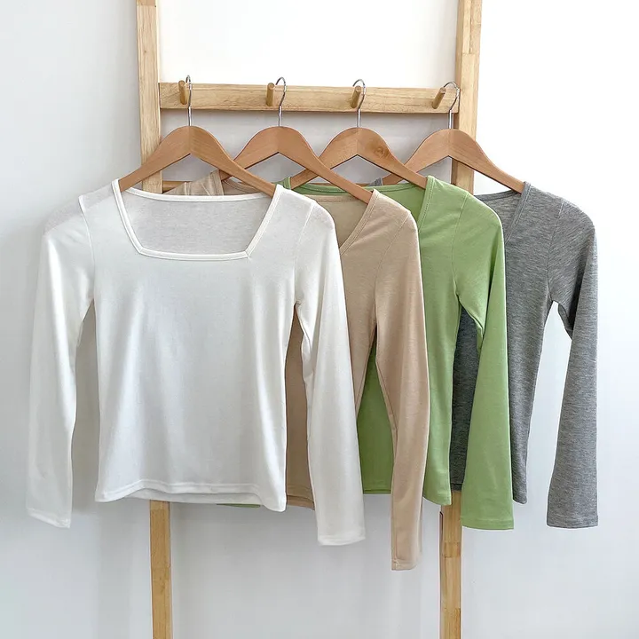 (핏보장/컬러추가재진행) 쇄골 여리핏 스퀘어넥 슬림 티셔츠(11color) 상세 이미지 15