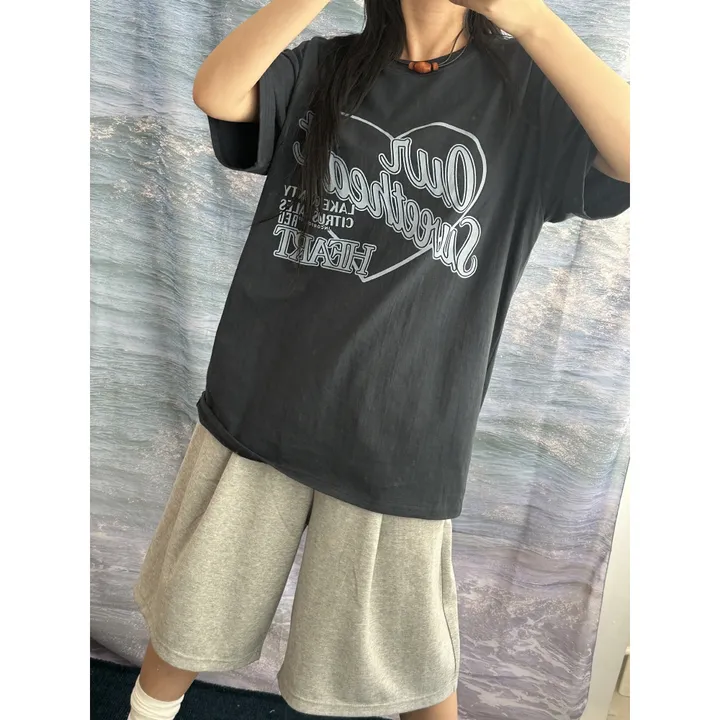 [UNISEX/기획특가/소장추천!/3size!]사이드 폴드 핀턱 포인트 루즈 와이드 벌룬 버뮤다 하프 트레이닝 팬츠(2color) 상세 이미지 41