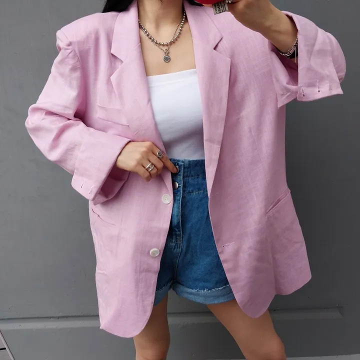 오버핏 대디 린넨자켓 상세 이미지 3