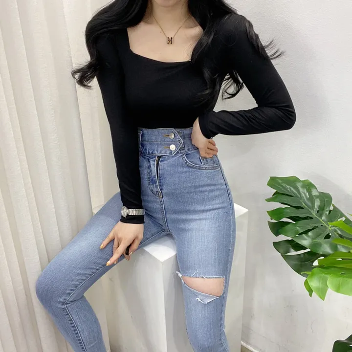 🚀당일발송🚀[묶음할인/기본템] 봄 가을 알프 셀리 스퀘어넥 긴팔 티셔츠 이너티 상세 이미지 55