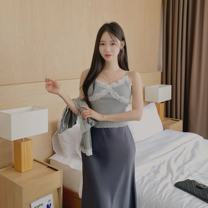 [부분 당일배송🤍나시가디건set/벚꽃룩🌸] 슈디 레이스 끈나시 + 레이스 긴팔 골지 가디건 세트 데일리룩 데이트룩 벚꽃룩 발레코어 여리여리 여리핏 레이스가디건 레이스나시 상세 이미지 33
