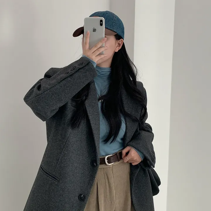 [wool100%/브랜드공정]  윈터 싱글 투버튼 카라 리얼 울 자켓 블레이저 - jk 상세 이미지 41