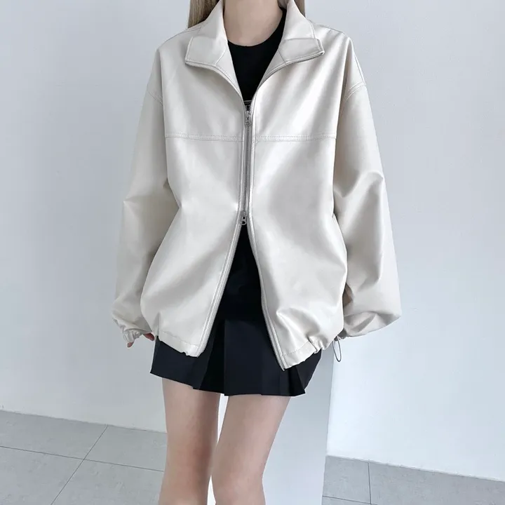 balloon leather jacket! 2col 상세 이미지 14