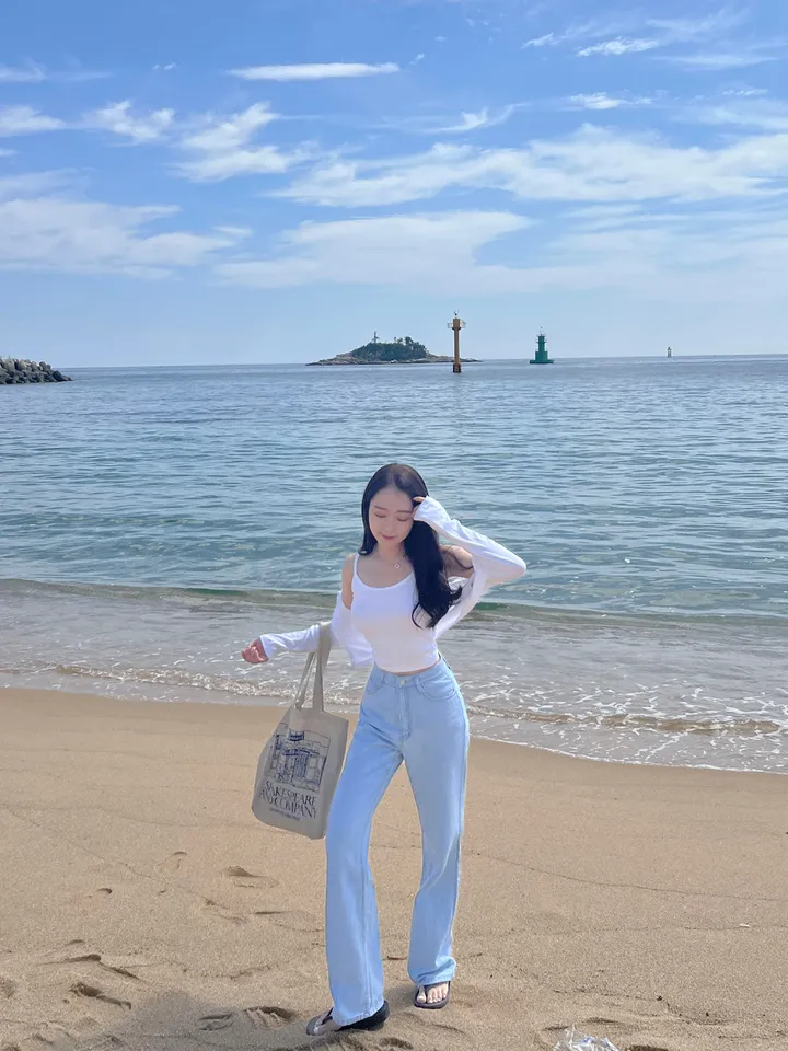 [자체제작/허리쏘옥/기본,롱ver] 후들후들 얇은 썸머 연청 와이드 데님 여름 청바지 롱팬츠 상세 이미지 45