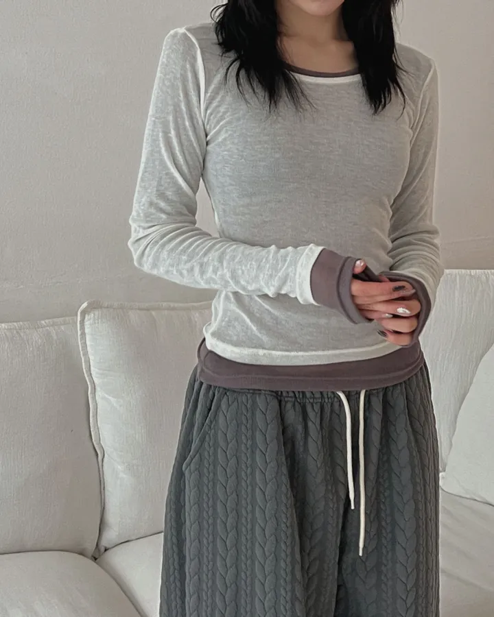콘차 레이어드 시스루 티셔츠 상세 이미지 59
