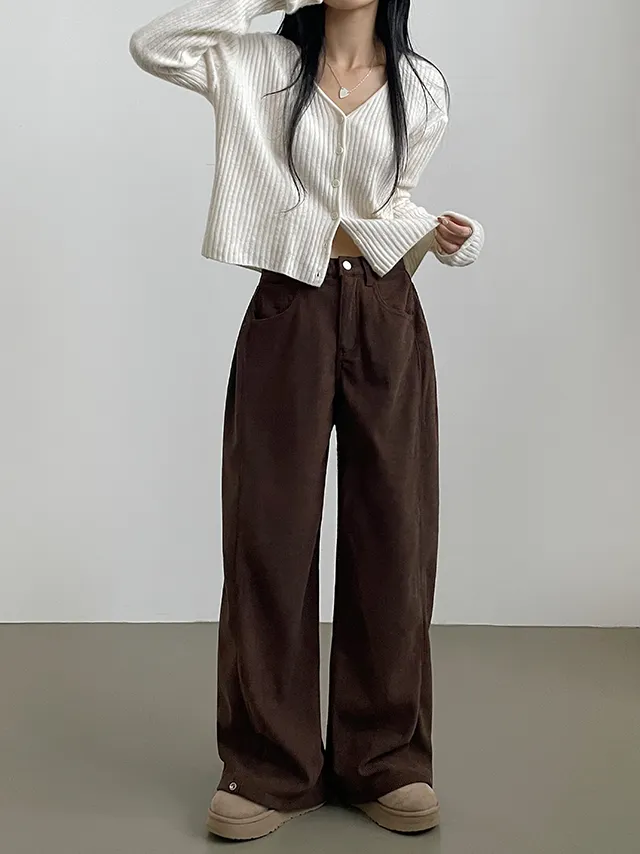 [한파대비/3기장~2XL!] 스냅버튼 융기모 코듀로이 골덴 폴딩 와이드팬츠 4color 상세 이미지 64