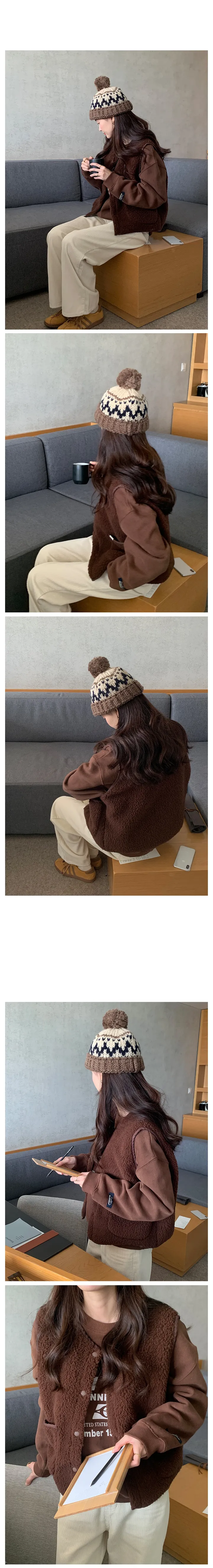 [RE:MOMENT/아이보리 당일발송] made. 포그 후리스 베스트 상세 이미지 35