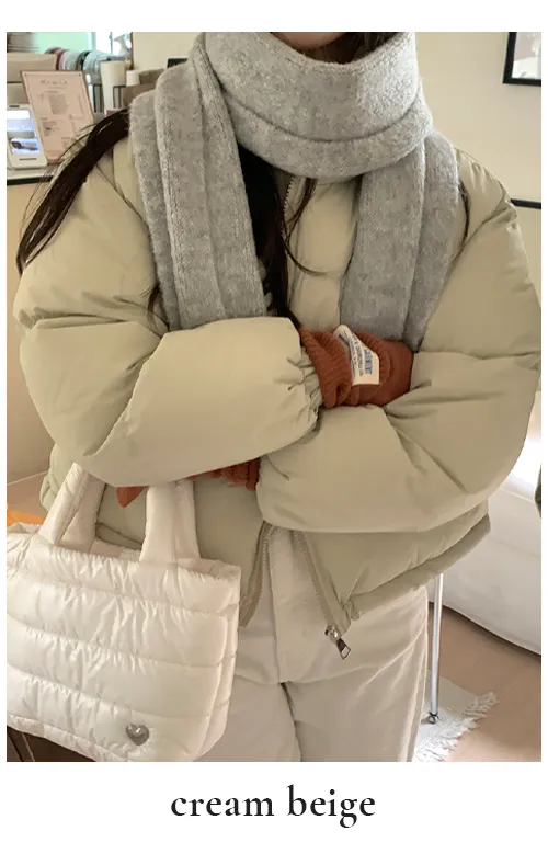 [주문폭주/당일출고🖤] 스노우 파스텔 크롭 숏 패딩 pd (웰론솜)(생활방수가능) 상세 이미지 12