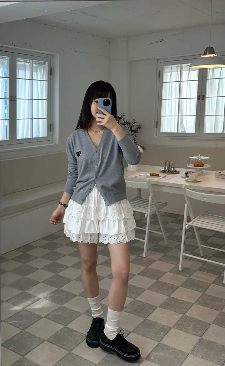 하트 가디건 브이넥 데일리 빠른출고 4color 상세 이미지 5