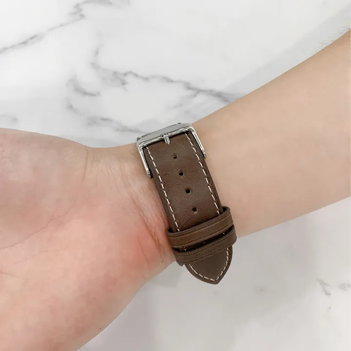 [당일출고] 애플워치10 9 8 7 SE SE2 38 41 42mm 울트라 가죽 래더 유광 무광 투톤 밴드 줄질 스트랩 상세 이미지 6