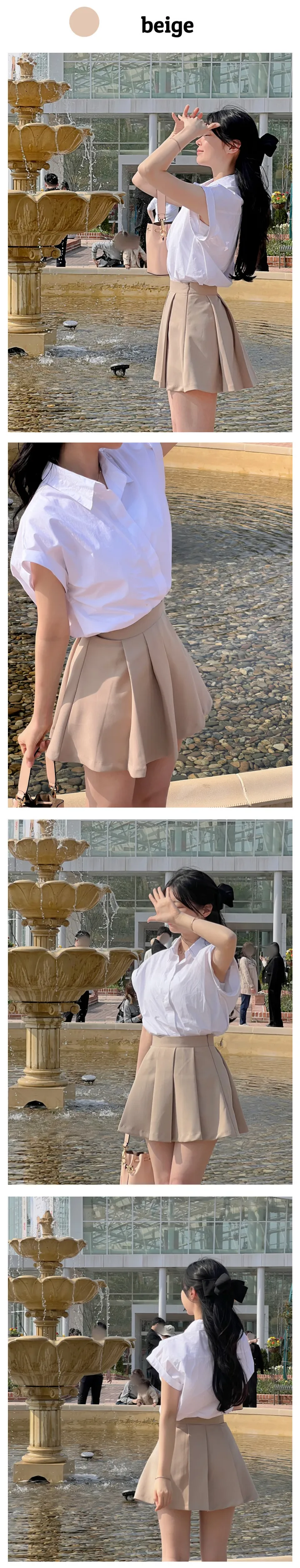パンツ型裏地付き] Aラインプリーツミニスカート | ファッション通販