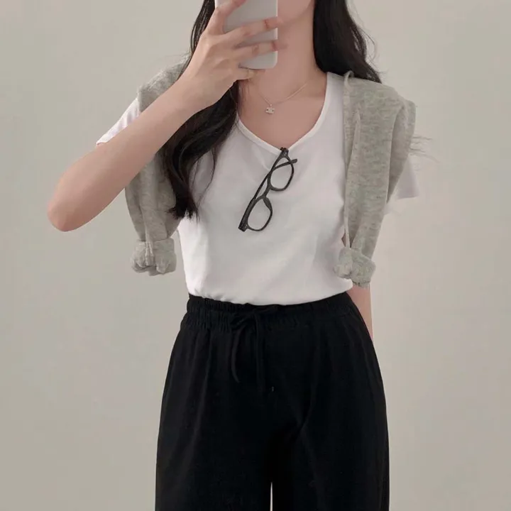 [팔말라핏/국내제작!]팔뚝살 부각없는, 라이프 베이직 스퀘어넥 루즈핏 반팔 티셔츠 상세 이미지 51