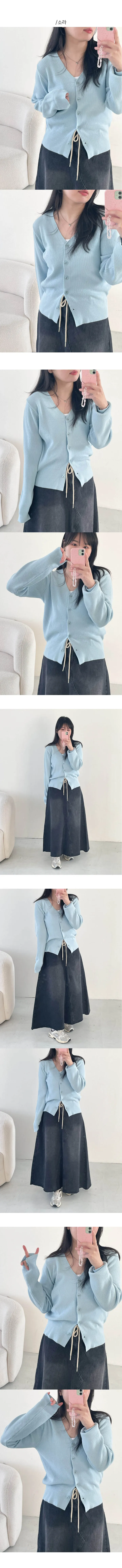[여리여리핏/데일리템💗][봄🌷]브이넥 리브이 루즈핏 골지 긴팔가디건 세미크롭가디건 상세 이미지 6