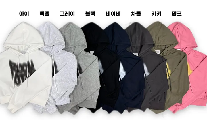 2사이즈/8컬러 커플 후드티 크롭 후드 남녀공용 오버핏 후드티 사이드 스냅 벌룬 팬츠 와이드 스트릿 긴팔 커플티 봄 가을 커플룩 시밀러룩 힙무드 루즈핏 꾸안꾸 트레이닝 세트 락스타 상세 이미지 2