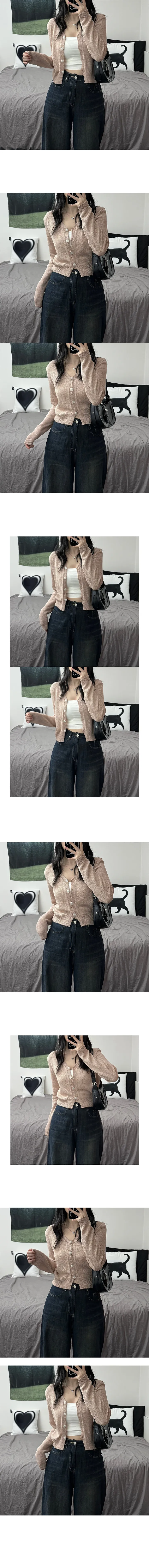 [살탐방지/가을가디건] Bibi crop long-sleeved knit cardigan 비비 크롭 긴팔 니트 가디건 상세 이미지 5