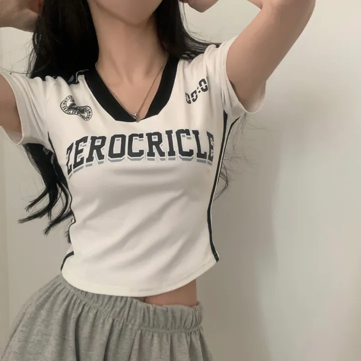 [찐만족도100%🤍] 블록코어 져지 배색 레터링 스트릿 크롭 반팔티셔츠 - 6color 상세 이미지 19