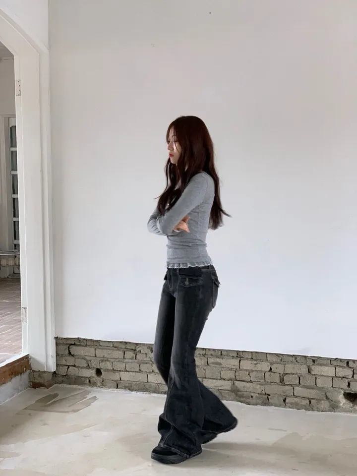 [-3kg🤍여리말라핏]사브리나 여리 레이스 레이어드 프릴 텐션 슬림핏 보트 라운드넥 롱슬리브 티셔츠 4color 상세 이미지 31