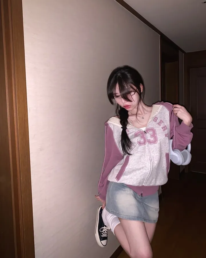 루즈오버핏! 투웨이 배색 레터링 후드집업 -2col 상세 이미지 5