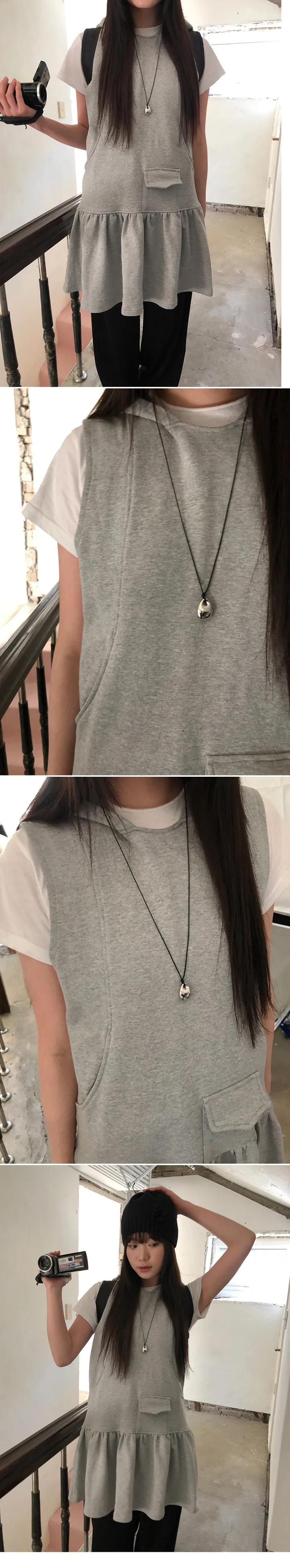 [롱네크리스✨/레이어드acc] pebble metal long necklace 상세 이미지 1