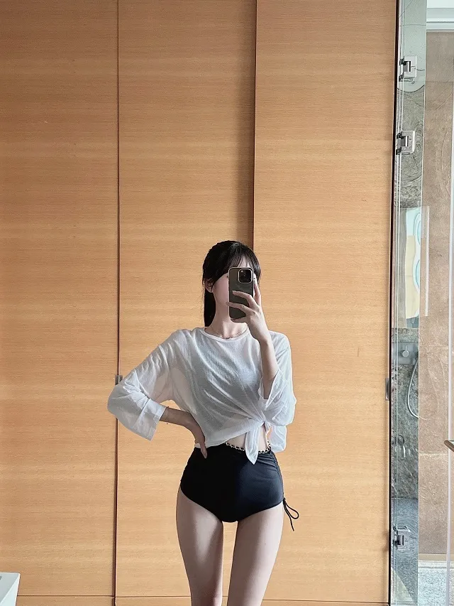 [여름💙] 절개 시스루 비키니 커버업 티셔츠 (커버업/여리여리/여행/여름/휴가/비치웨어/바캉스/휴양지룩/휴가룩/살안타템/살안타/비치룩/페스티벌/워터밤) 상세 이미지 11