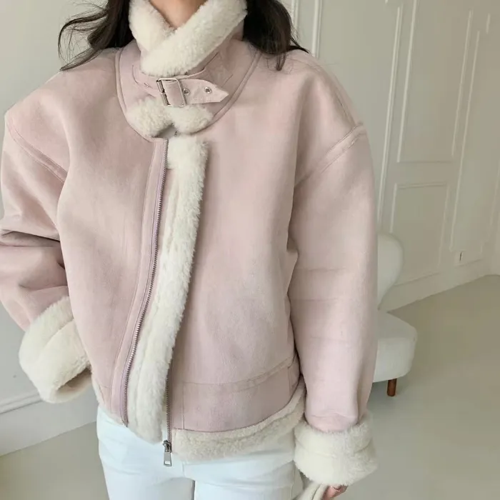 히놀라 ❤️스웨이드 하이넥 숏 무스탕 3color 상세 이미지 19