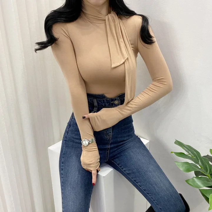 🚀당일발송🚀 [여성미가득] 럽럽 스카프 폴라 티셔츠 상세 이미지 27