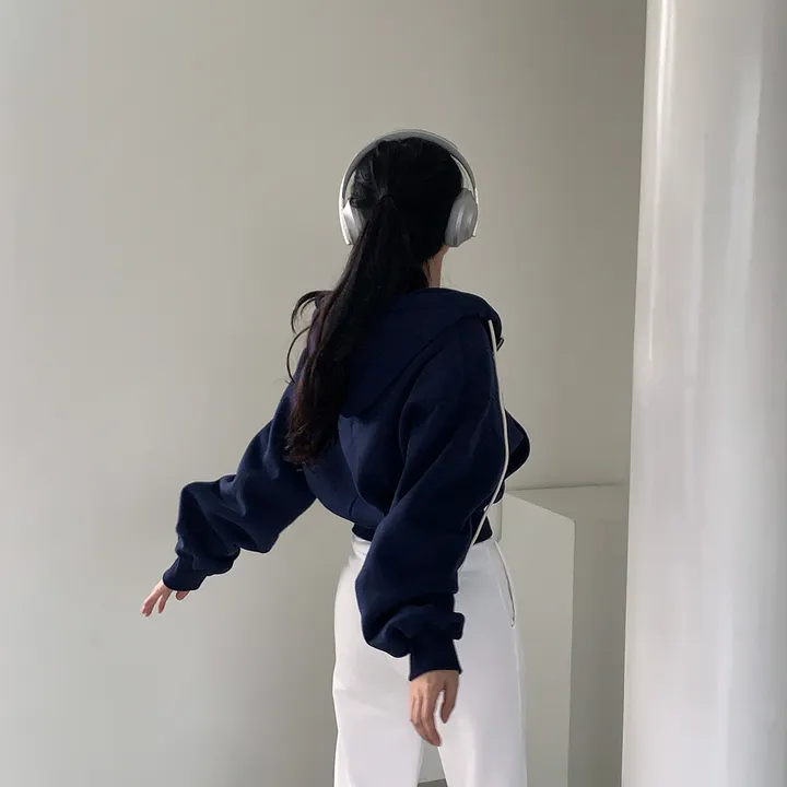 [완전인기✨/백염컬러 당일출고!] 자체제작 크치Made 꿈에 나온 핏, 투웨이 양기모 크롭 후드집업 ver 아우터 자켓 - zipup 상세 이미지 116