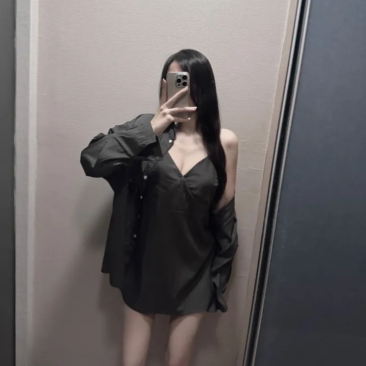 SET💖 뷔스티에 원피스 오버핏 셔츠 투피스 세트 상세 이미지 8