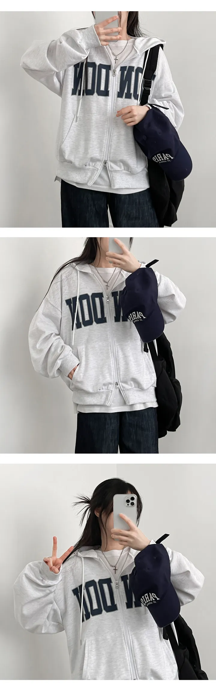 런던 투웨이 오버핏 후드집업 상세 이미지 4