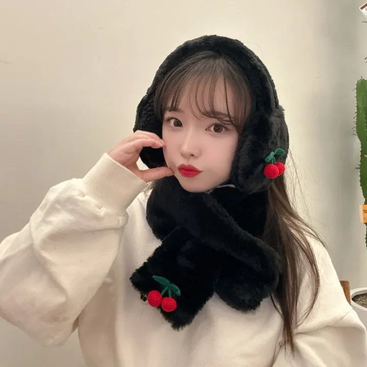 얼굴작아보여요🐑자체제작 스키장 모자 썰매장 양면착용 3컬러 귀도리 목도리 세트 머플러 귀마개 빅사이즈 겨울 포근 몽글몽글/ 상세 이미지 19