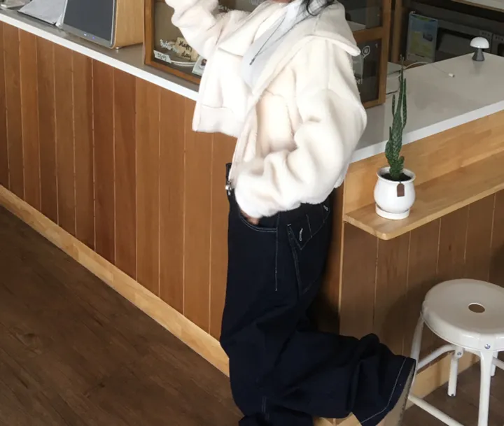 [핏,퀄보장👍/털빠짐X] 후리스 몽글 폭닥 밍크 투웨이 데일리 카라 하이넥 크롭 양털 집업 상세 이미지 19