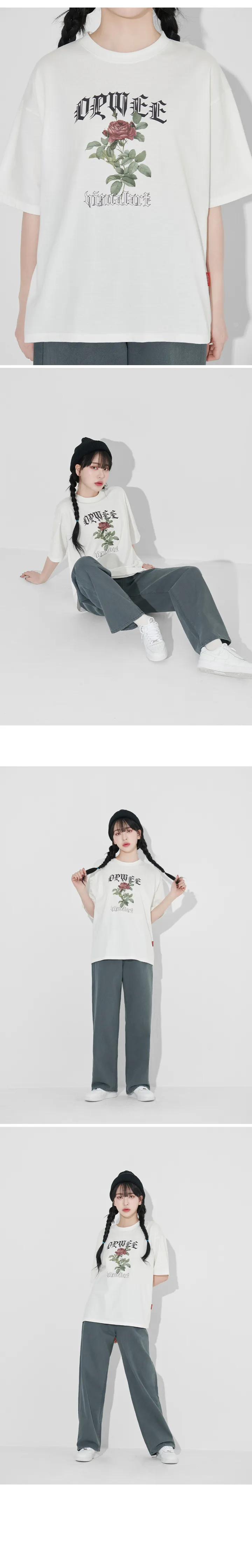 💙 스트릿로즈 반팔티 / 여름 데일리 베이직 꾸안꾸 상세 이미지 3