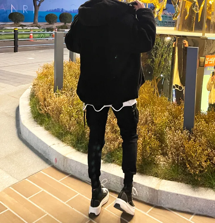 덤블 헤비 양털 패딩 오버핏 투웨이 스트링 후리스 뽀글이 후드 집업 자켓 점퍼 상세 이미지 95