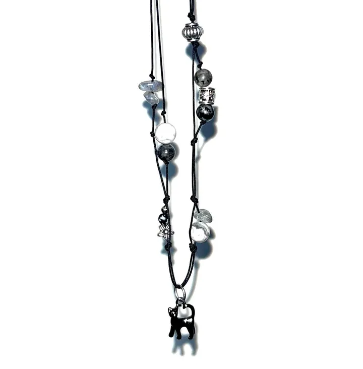 [자체제작] [주문폭주] ❥❥ Dark matter  Necklace (Cat Ver.) 고양이 원석 목걸이 상세 이미지 11