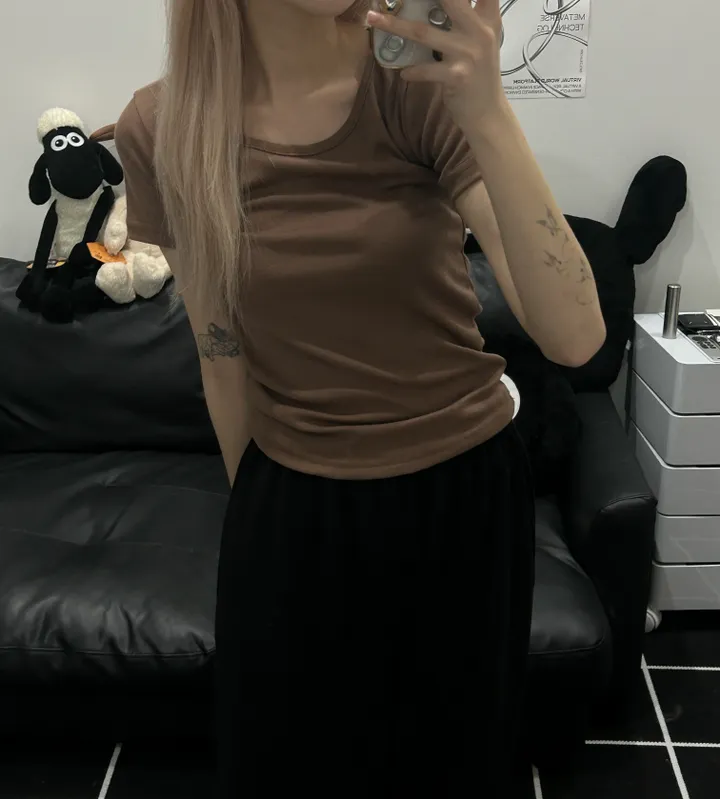 [🎀누적판매 2천장🎀] Butter slimfit u-neck short sleeve T 버터 슬림핏 유넥 반팔티 상세 이미지 29