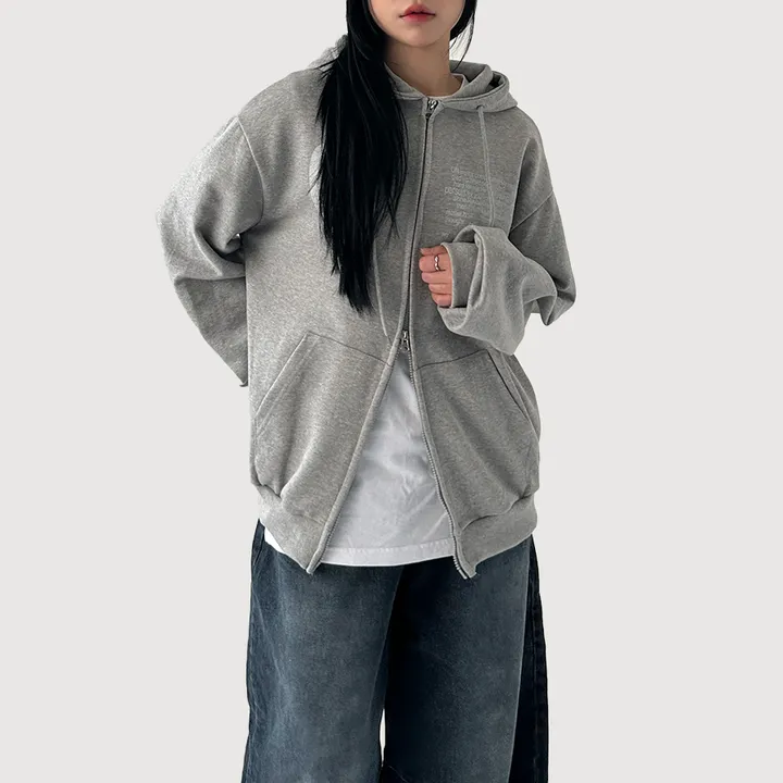 [UNISEX] 나인 레터링 투웨이 후드 집업 (3color) 상세 이미지 23