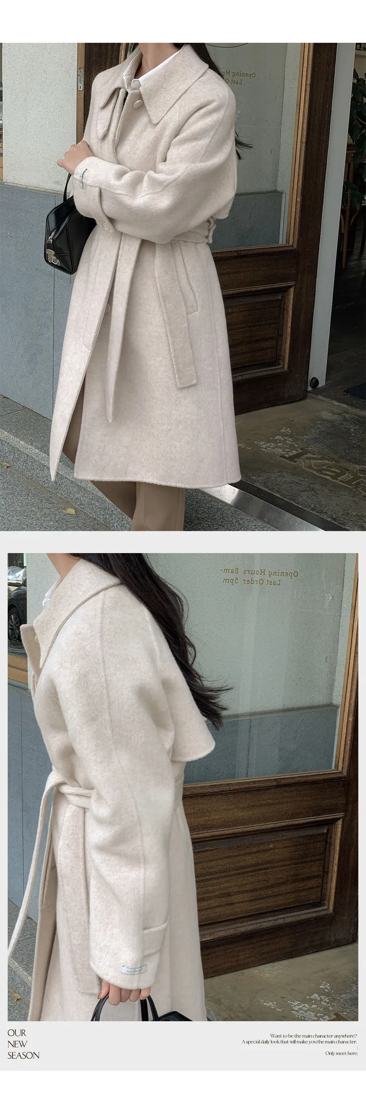 [자체제작/3천장돌파/S-L]마벨 프리미엄 히든단작 울 핸드메이드 하프 코트 상세 이미지 109