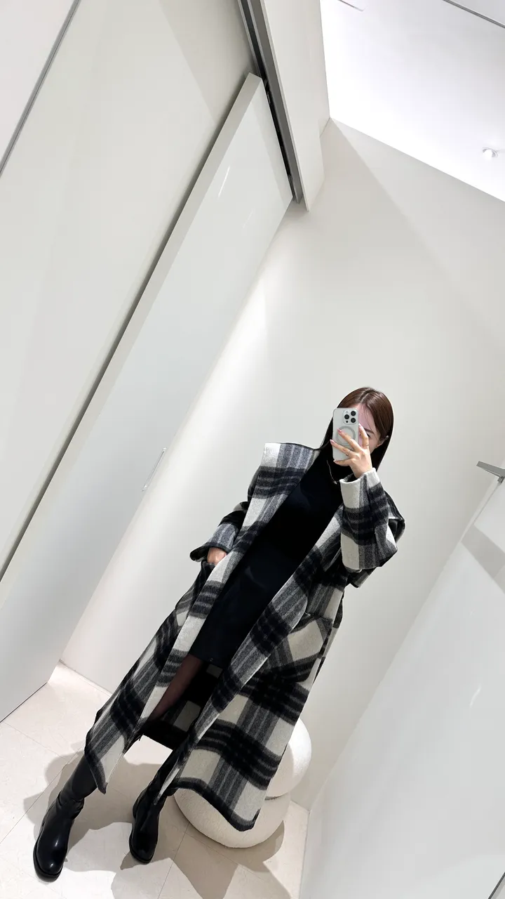 세일러 빅카라 체크 후드 롱코트 (수입) 상세 이미지 11