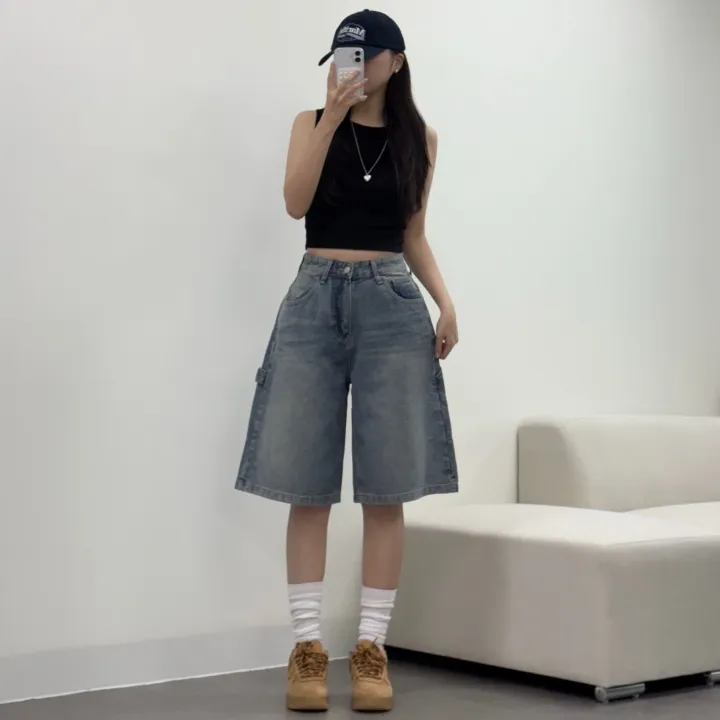 [카펜더버뮤다🐰/숏&롱/~2XL] 아일렛 카펜더 5부 7부 버뮤다 데님 숏팬츠 여름반바지 기장선택 남녀공용 하체커버 빅사이즈 (5Col) 상세 이미지 31